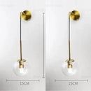 Modern brass glass ball led wall light bedroom sconce
