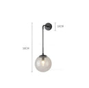 Modern brass glass ball led wall light bedroom sconce