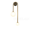 Modern brass glass ball led wall light for bedroom
