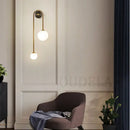 Modern brass glass ball led wall light for bedroom