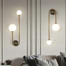 Modern brass glass ball led wall light for bedroom