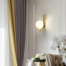 Modern brass glass ball led wall sconce for bedroom