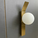 Modern brass glass ball led wall sconce for bedroom
