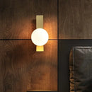 Modern brass glass ball led wall sconce for bedroom