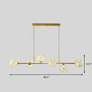 Modern brass glass ball linear pendant light for dining room