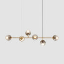Modern brass glass ball metal pendant light kitchen bar 5 globe