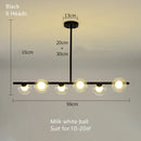 Modern brass glass ball pendant chandelier dining room led light