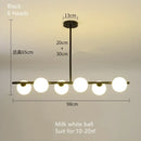 Modern brass glass ball pendant chandelier dining room led light