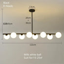 Modern brass glass ball pendant chandelier dining room led light