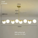Modern brass glass ball pendant chandelier dining room led light
