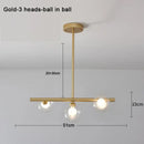 Modern brass glass ball pendant chandelier dining room led light