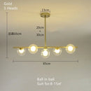Modern brass glass ball pendant chandelier dining room led light