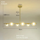 Modern brass glass ball pendant chandelier dining room led light