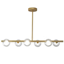 Modern brass glass ball pendant chandelier dining room led light