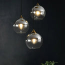 Modern brass glass ball pendant light dining and kitchen fixture