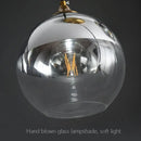 Modern brass glass ball pendant light dining and kitchen fixture