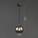 Modern brass glass ball pendant light dining and kitchen fixture
