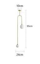 Modern brass glass ball pendant lights dining room frosted globes