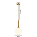 Modern brass glass ball pendant lights for kitchen decor