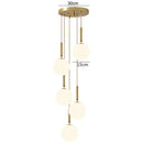 Modern brass glass ball pendant lights for kitchen decor