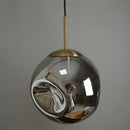 Modern brass glass ball pendant lights kitchen set of 2