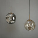 Modern brass glass ball pendant lights kitchen set of 2