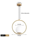 Modern brass glass ball pendant lights kitchen suspension luminaire