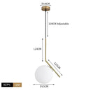 Modern brass glass ball pendant lights kitchen suspension luminaire