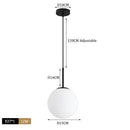 Modern brass glass ball pendant lights kitchen suspension luminaire