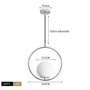 Modern brass glass ball pendant lights kitchen suspension luminaire