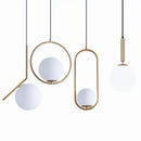 Modern brass glass ball pendant lights kitchen suspension luminaire