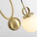 Modern brass glass ball pulley pendant light for dining room