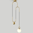 Modern brass glass ball pulley pendant light for dining room