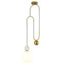 Modern brass glass ball pulley pendant light for living room