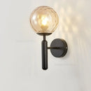Modern brass glass ball wall lamp bedroom opaque & clear globe