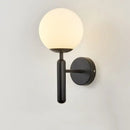Modern brass glass ball wall lamp bedroom opaque & clear globe