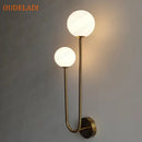 Modern brass glass ball wall sconce bedroom led light
