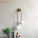 Modern brass glass ball wall sconce bedroom led light