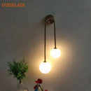 Modern brass glass ball wall sconce bedroom led light