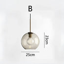 Modern brass glass chandelier dining room pendant light