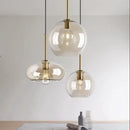 Modern brass glass chandelier dining room pendant light