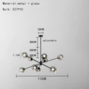 Modern brass glass chandelier with clear glass shades for dining room