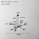 Modern brass glass chandelier with clear glass shades for dining room