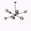 Modern brass glass chandelier with clear glass shades for dining room