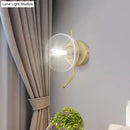 Modern brass glass dome wall sconce bedroom light