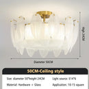 Modern brass glass feather chandelier for dining room