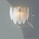 Modern brass glass feather chandelier for dining room