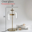 Modern brass glass lampshade led table lamp for bedroom decor