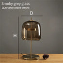 Modern brass glass lampshade led table lamp for bedroom decor