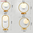 Modern brass glass led table lamp for bedroom reading desk